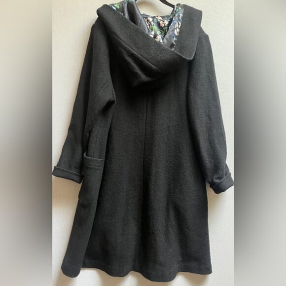 Blue Sky Black Wool Coat - Picture 2 of 11